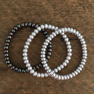 Trio of Faux Pearl Bracelet
